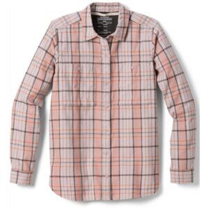 REI COOP Wallace Lake Flannel Shirt in Light Pink Plaid Gorpcore Outdoor Fall XS
